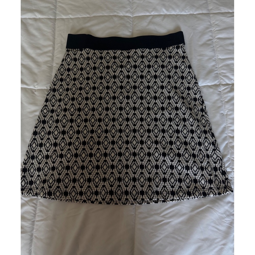 Gilli Kelsey Skirt Women Large Black New Geometric Diamond Knit Mini Skirt